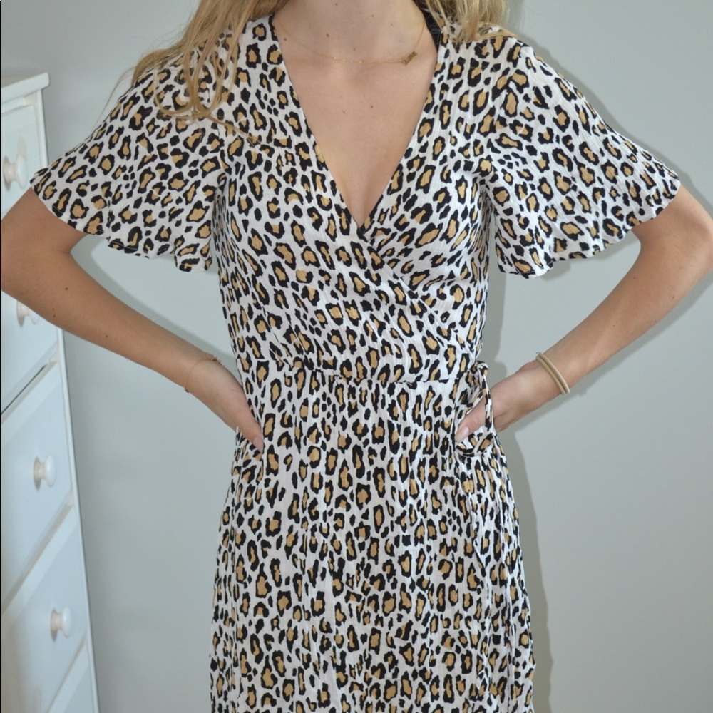 Show Me Your Mumu Leopard Print Wrap Dress